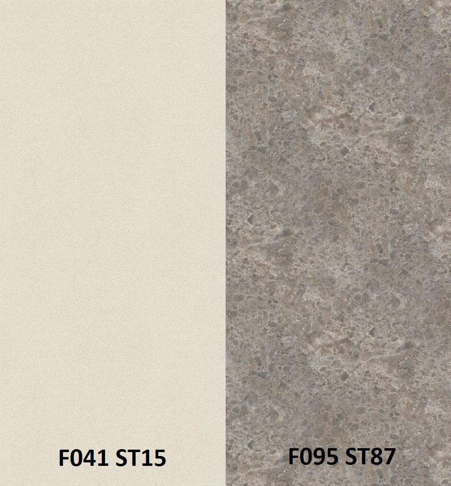 Zástěna Sonora bílá F041 ST15/mramor siena šedý F095 ST87 4100 x 640 x 9,2mm